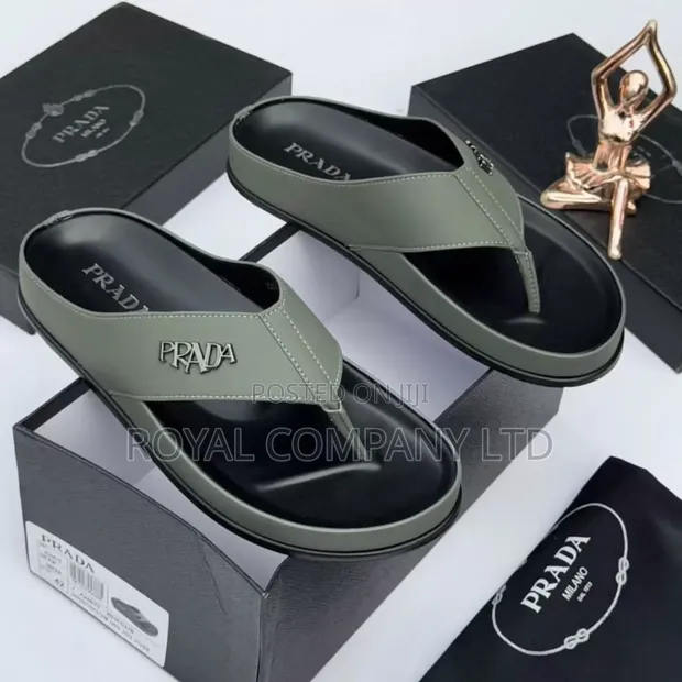 Men's Classic Prada Leather Sandals - 1