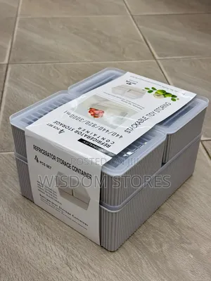 4pc Stackable Grid Fridge Containers