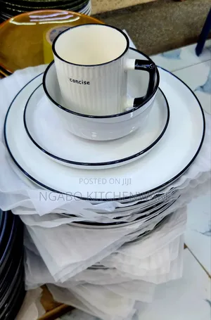 Concise 24-Piece Ceramic Dinner Set