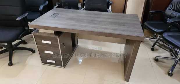 Executive Grey Brown Office Table - 1