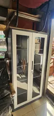 Grey & White Full Glass Executive Office Cabinet - 1