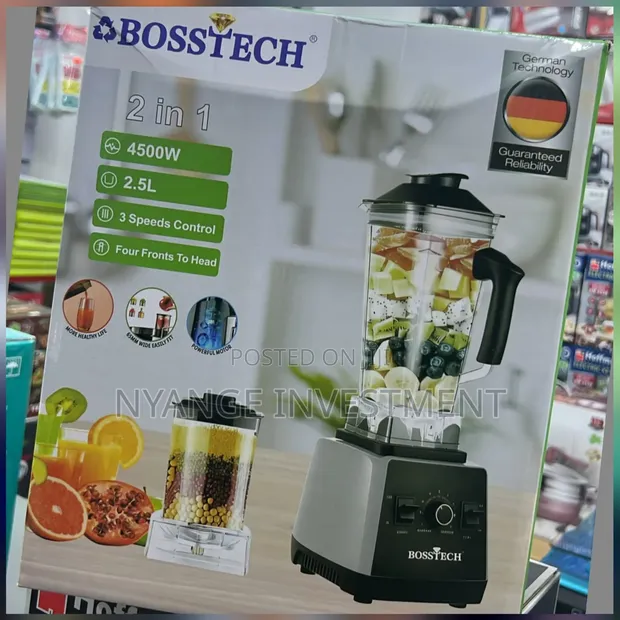 Bosstech 2-in-1 Blender with 2.5L Capacity & 4500W Motor - 1