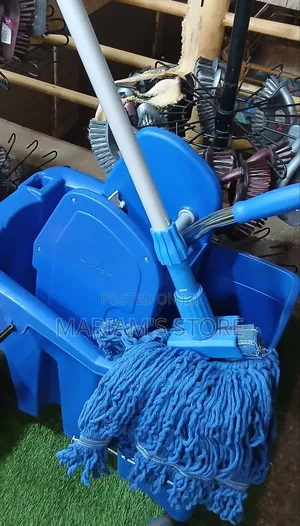 Blue Commercial Mop and Bucket Set