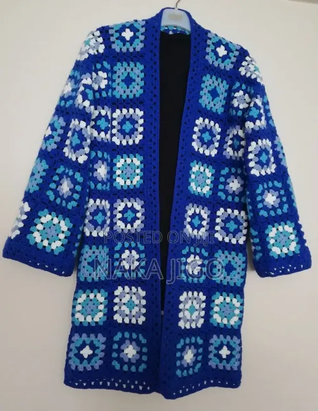 Crochet Cardigan - Granny Squares, Multi-Colour, Women's L - 1