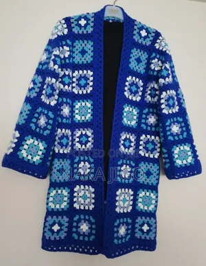 Crochet Cardigan - Granny Squares, Multi-Colour, Women's L