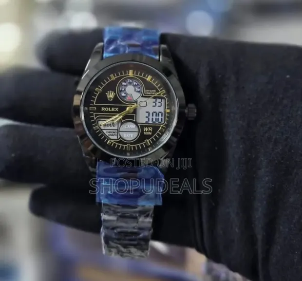 Stainless Steel Rolex Analog-Digital Watch - 1