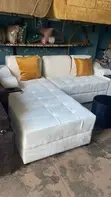 High Density Sofa Bed in Cream - 1