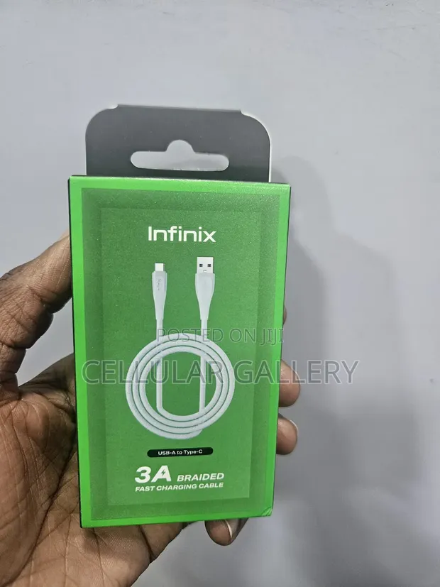 Infinix 3A Braided Fast Charging USB-A to Type-C Cable - 1