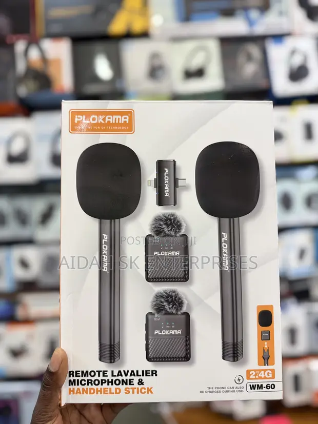 Plokama WM-60 Wireless Dual Microphone with Handheld Stick - 1