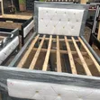 5x6 White & Gray Bed Frame - 1