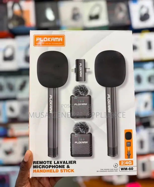 Plokama WM-60 Wireless Dual Microphone with Handheld Stick - 1