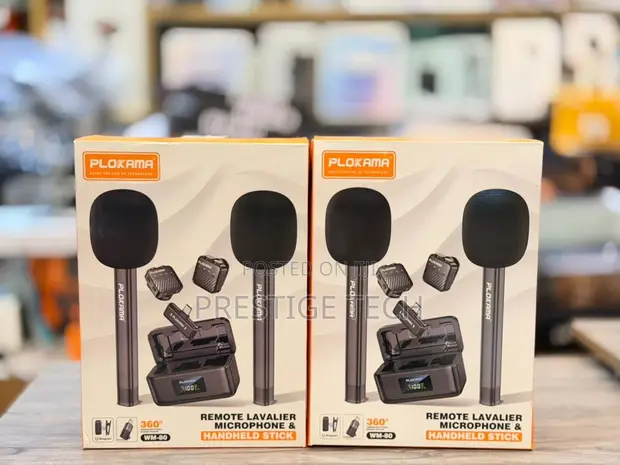 Plokama WM80 Wireless Lavalier Microphone & Handheld Stick Set (2-in-1) - 1