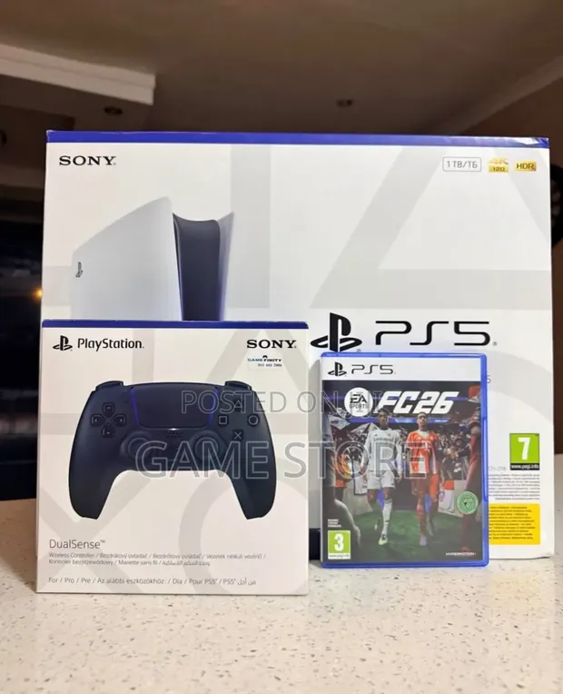 Brand New PS5 Slim Disc Version with Extra Controller & FC 26 - 1