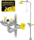 Stainless Steel Emergency Shower with Eye Wash Sink - 3