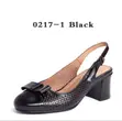 Women's Perforated Bow Slingback Block Heel Pumps - 1