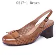 Women's Perforated Bow Slingback Block Heel Pumps - 3