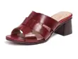 Women's Leather Wide Strap Block Heel Slide Sandals - 2