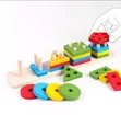 Kids Wooden Shape Sorter and Stacking Toy - 1
