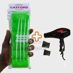 5 Packs Roller Pins + Handheld Hair Dryer - Salon Combo