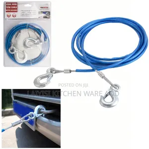 Heavy Duty Car Steel Tow Rope with Hooks (5 Ton Max)