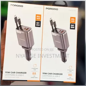 Porodo 111W Car Charger with Retractable Cables