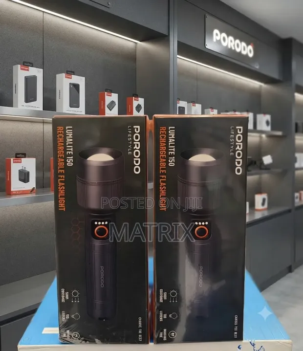 Porodo Rechargeable Flashlight Torch - 1