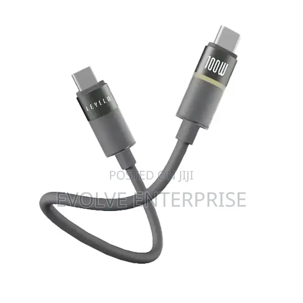 Levelo Luno 100W Silicone LED USB-C to USB-C Cable (1m) - 1