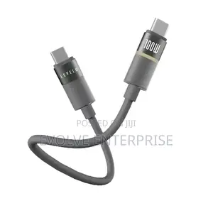 Levelo Luno 100W Silicone LED USB-C to USB-C Cable (1m)