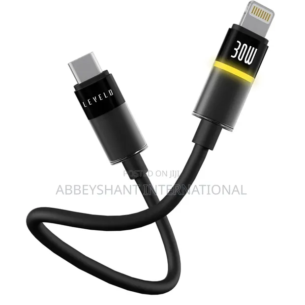 Levelo Luno 30W Type-C to Lightning Cable with LED Indicator - 1