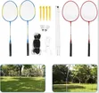 4 Player Badminton Set with Shuttles, Poles, and Net - 1