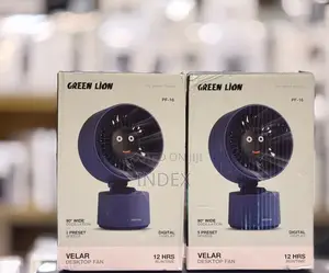 Green Lion Velar Rechargeable Desktop Fan - 5 Speed, 12 Hr Battery