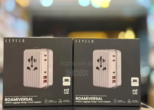 Levelo Universal Travel Adapter with 2400W AC Socket - 1