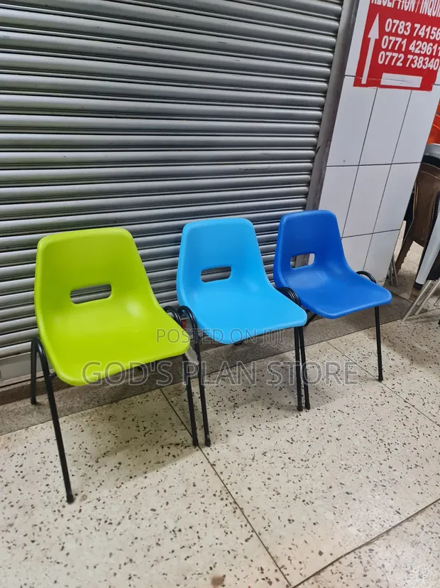 Office Metal Stand Plastic Chairs - 1
