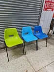 Office Metal Stand Plastic Chairs - 1