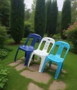 8001 Garden Chairs - Plastic, White, Brand New - 1