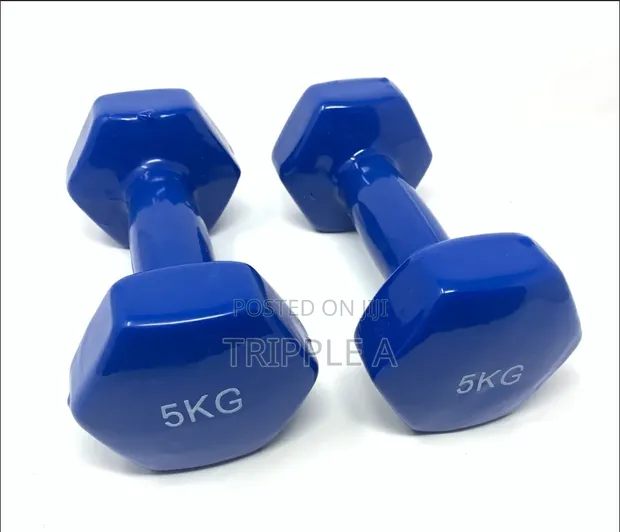 5kg Double Dumbbells (2 Pieces) - Vinyl Blue - 1