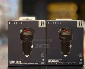 Levelo Nori Mini 60W Car Charger with Type-C to Lightning Cable