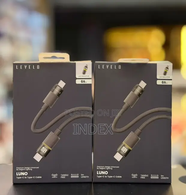Levelo Luno 60W Type-C to Type-C Cable (1m) with LED Indicator - 1