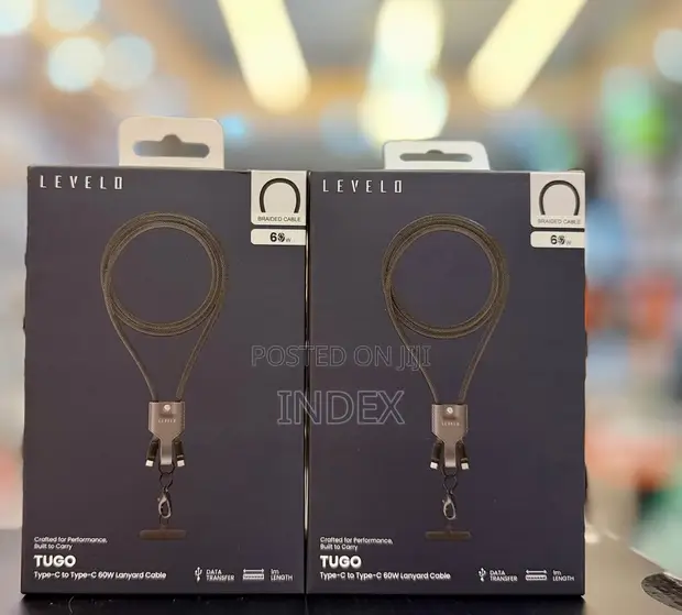 Levelo Tugo Type-C to Type-C 60W Braided Cable (1m & 0.3m) - 1