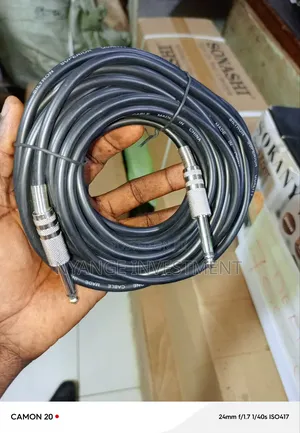 10m 6.5mm Male-to-Male Audio Cable for Guitars, Microphones, Amplifiers