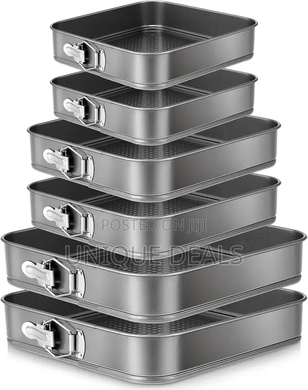 6pcs Nonstick Square Cake Baking Pans - 1