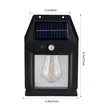 2pcs BK-888 Solar Motion Sensor Wall Lamp - Black - 3