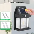 2pcs BK-888 Solar Motion Sensor Wall Lamp - Black - 4