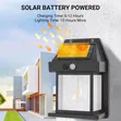 2pcs BK-888 Solar Motion Sensor Wall Lamp - Black - 5