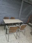 Brand New Foldable Wooden Dining Table and Chairs Set - 4