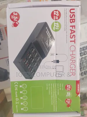 12-Port USB Fast Charger Power Adapter