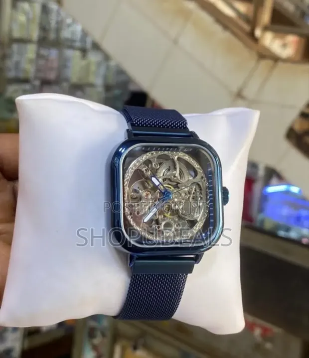 Forsining Mechanical Watch - Blue Square Case - 1