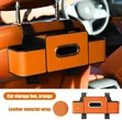 Leather and Fabric Car Organizer with Cup Holder - 2
