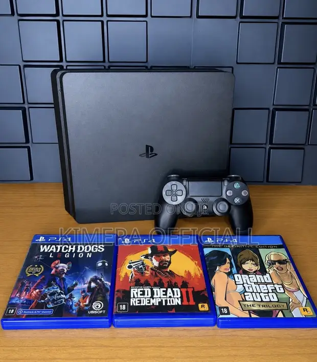 PS4 Slim Console with 12 Games & 2 Controllers - 1