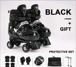 Kids 4-Wheel Roller Skates with Protective Gear